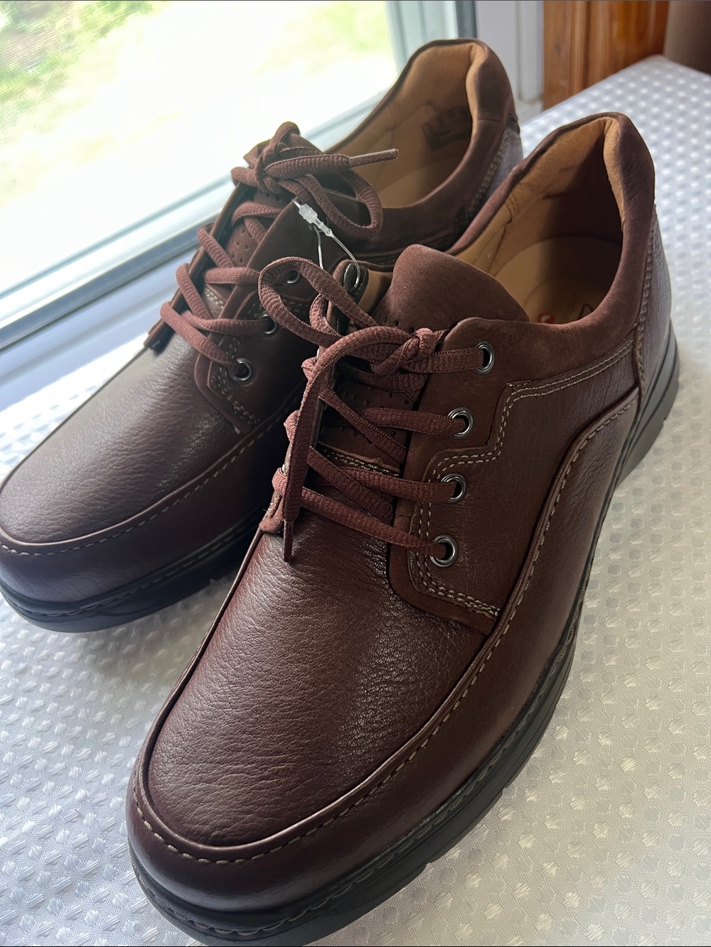 Clark’s Un Brawley Lace Mahogany Leather Mens lace up